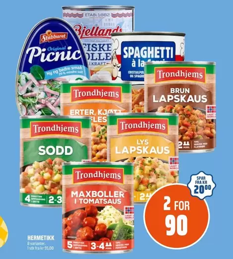 Lys - SODD, ERTER, KJØTT, SPAGHETTI, BRUN LAPSKAUS, LYS LAPSKAUS, MAXBOLLER I TOMATSAUS