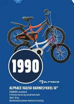 ALPRACE 160/161 BARNESYKKEL 16"
