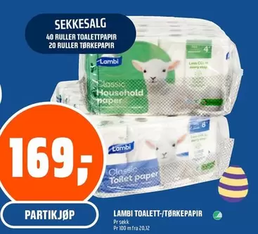 TOALETT-/TØRKEPAPIR