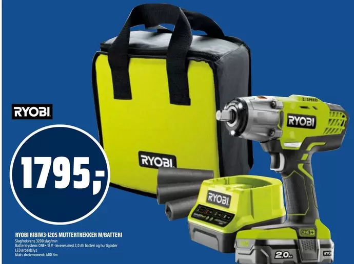 Ryobi - ONE+ Slagskruetrækker Mellem