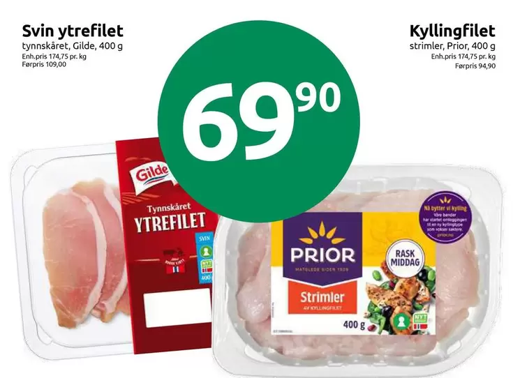 Svin ytrefilet, Kyllingfilet