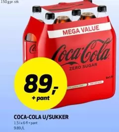 Coca Cola - COCA-COLA U/SUKKER