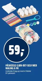 PÅSKEEGG GJØR-DET-SELV MED MALING 8 PK