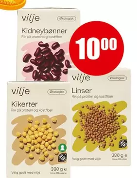 Protein - Kidneybønner, Kikerter, Linser