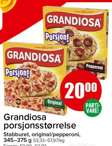Grandiosa -  porsjonsstørrelse Stabburet, original/pepperoni