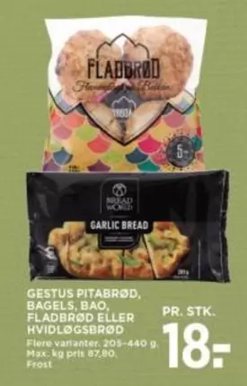 Max - GESTUS PITABRØD, BAGELS, BAO, FLADBRØD ELLER HVIDLØGSBRØD