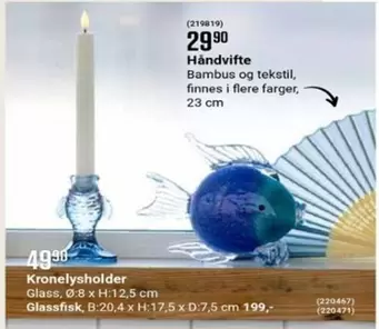 Kronelysholder Glass, 

Glassfisk