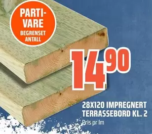 28X120 IMPREGNERT TERRASSEBORD KL. 2