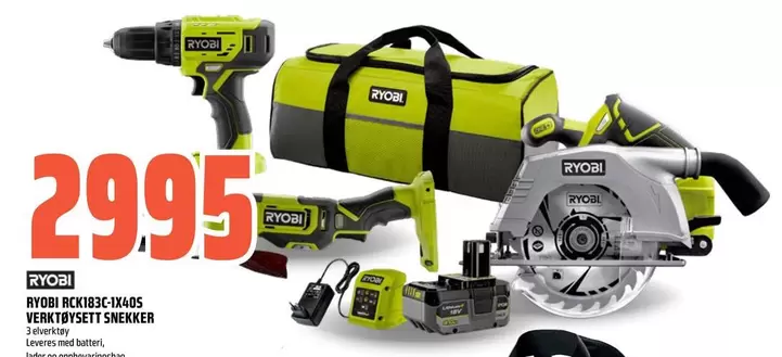 Ryobi - RYOBI RCK183C-CX405 VERKTØYSETT SNEKKER