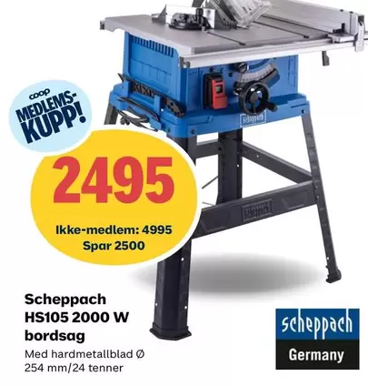 HS105 2000 W bordsag