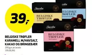 BELGISKE TROFLER KARAMELL M/HAVSALT, KAKAO OG BRINGEBÆR