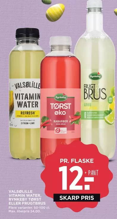 Max - VALSØLLILLE VITAMIN WATER, RYNKEBY TØRST ELLER FRUGTBRUS