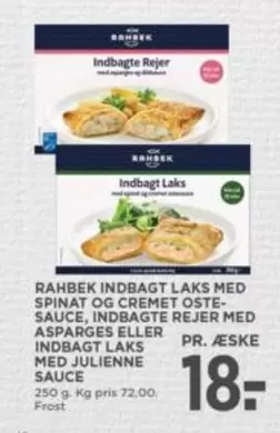 Frost - Indbagt Laks Med Spinat Og Cremet Oste-Sauce, Indbagte Rejer Med Asparges Eller Indbagt Laks Med Julienne Sauce