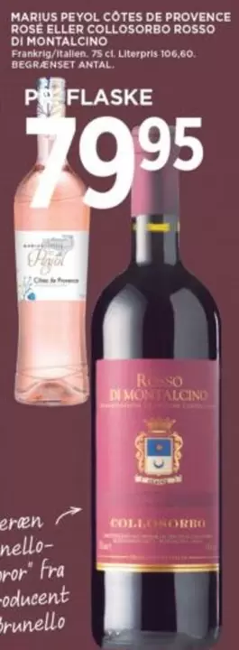 Rose - MARIUS PEYOL CÔTES DE PROVENCE ROSE ELLER COLLOSORBO ROSSO DI MONTALCINO