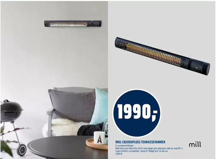 Lys - Mill Facodoplus Terrassvärmare