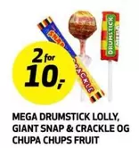 Mega - MEGA DRUMSTICK LOLLY, GIANT SNAP & CRACKLE OG CHUPA CHUPS FRUIT