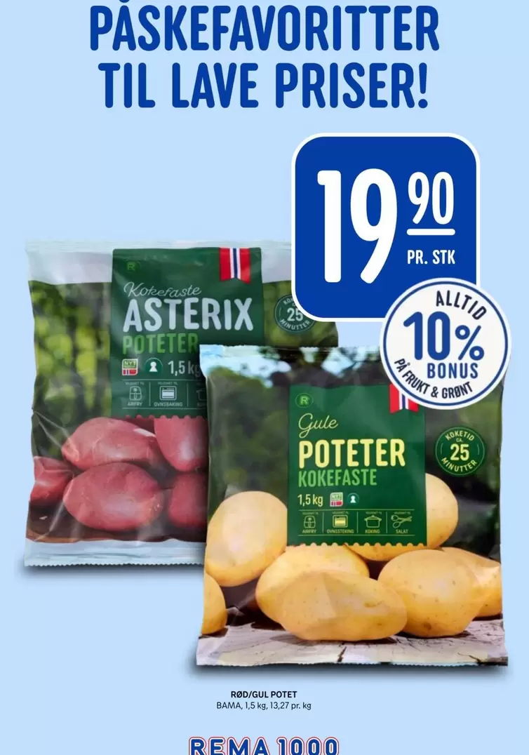 Bama - Gule Poteter Kokevase