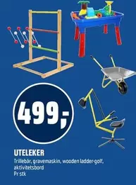 Trilleb
r, gravemaskin, wooden ladder-golf, aktivitetsbord