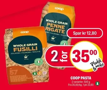 WHOLE GRAIN PENNE RIGATE, WHOLE GRAIN FUSILLI