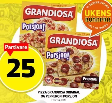 Grandiosa -  Porsjon Original og Pepperoni