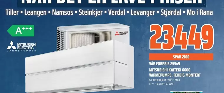 KAITEKI 6400 VARMEPUMPE, FERDIG MONTERT