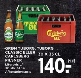GRØN TUBORG, TUBORG CLASSIC ELLER CARLSBERG PILSNER