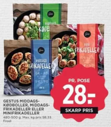 Max - MIDDAGS KØDBOLLER, MIDDAGS FRIKADELLER ELLER MINIFRIKADELLER