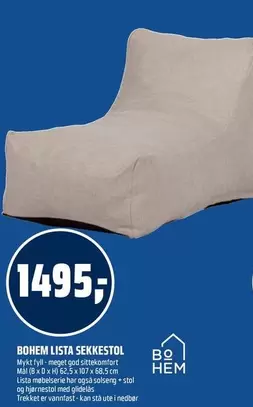 BOHEM LISTA SEKKESTOL