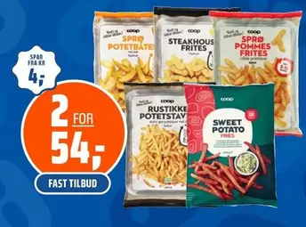 Fast - Sprodt Potetbåter, Steakhouse Frites, Sprø Pommes Frites, Rustikke Potetstykker, Sweet Potato Fries