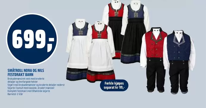 Barn - SMÅTROLL NORA OG NILS FESTDRAKT BARN