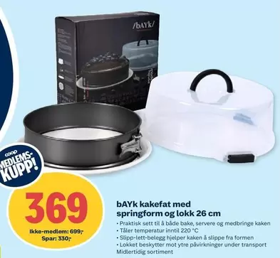 kakefat med springform og lokk 26 cm