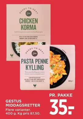 CHICKEN KORMA, PASTA PENNE KYLLING