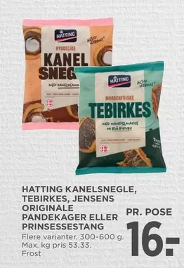 Max - KANEL SNEGLE, TEBIRKES, JENSENS ORIGINALE PANDEKAGER ELLER PRINSSESESTANG