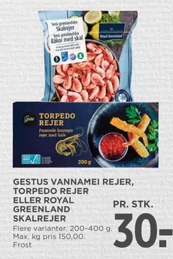 Max - GESTUS VANNAMEl REJER, TORPEDO REJER ELLER ROYAL GREENLAND SKALREJER