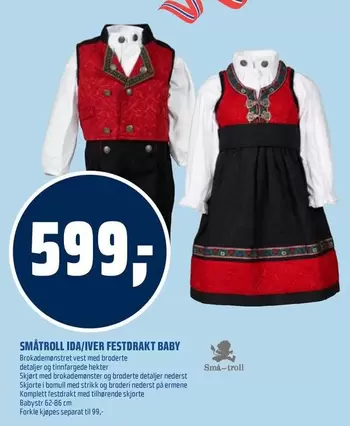 SMÅTBOLL IDA/IVER FESTDRAKT BABY