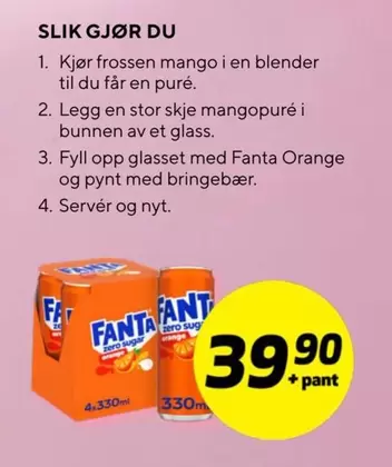 Orange - Fanta  Zero Sugar