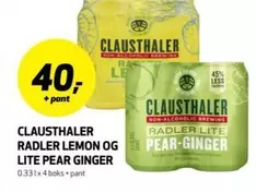 Ginger - CLAUSTHALER RADLER LEMON OG LITE PEAR GINGER