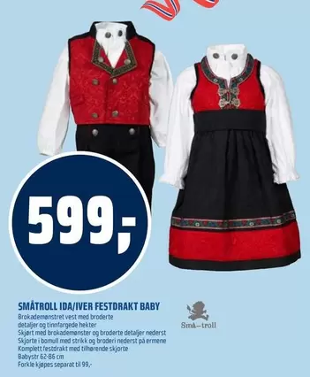 SMÅTROLL IDA/IVER FESTDRAKT BABY