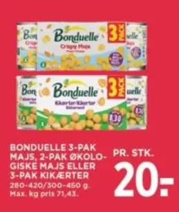 Max - MAJS, 2-PAK ØKOLOGISKE MAJS ELLER 3-PAK KIKÆRTER