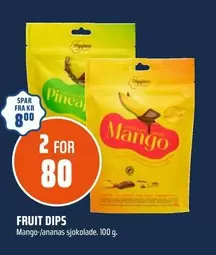 FRUIT DIPS Mango-/ananas sjokolade