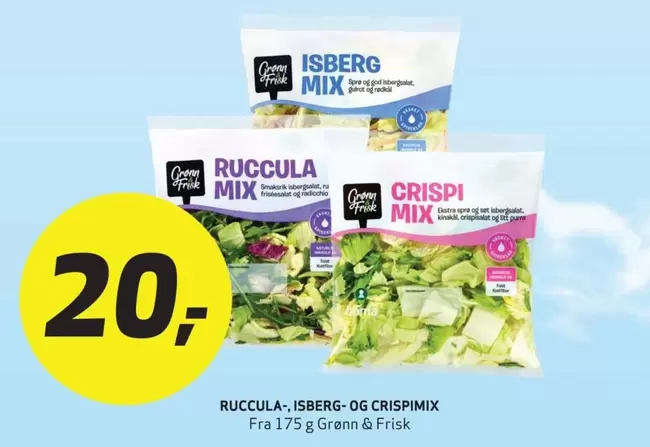 Natur - Ruccula, Isberg- og Crispimix