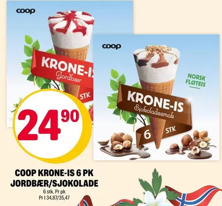 Norsk - KRONE-IS 6 PK JORDR/SJOKOLADE