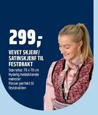 VEVET SKJERF/SATINSKJERF TIL FESTDRAKT