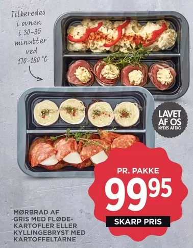 Af - Mørbrad af gris med fløde-kartofler eller kyllingebryst med kartoffelterner