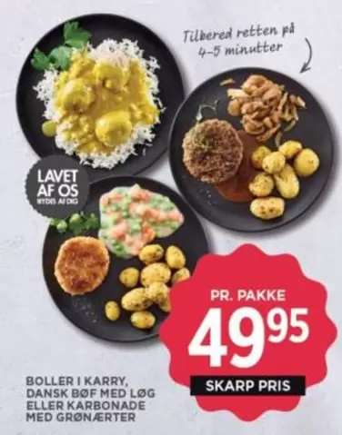 Af - Boller i karry eller karbonade med grøntsager