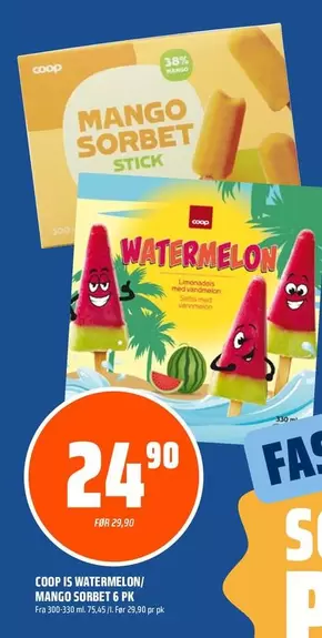 COOP IS WATERMELON/ MANGO SORBET STICK