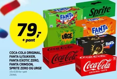 Coca Cola - COCA-COLA ORIGINAL, FANTA U/SUKKER, FANTA EXOTIC ZERO, FANTA CRIMSON, SPRITE OG URGE