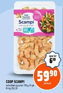 Scampi m/hvitløk og urter