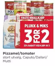 Pizzamel/tomater