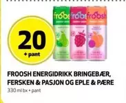 ENERGRIDRIKK BRINGEBÆR, FERSKEN & PASJON OG
EPLE & PÆRE